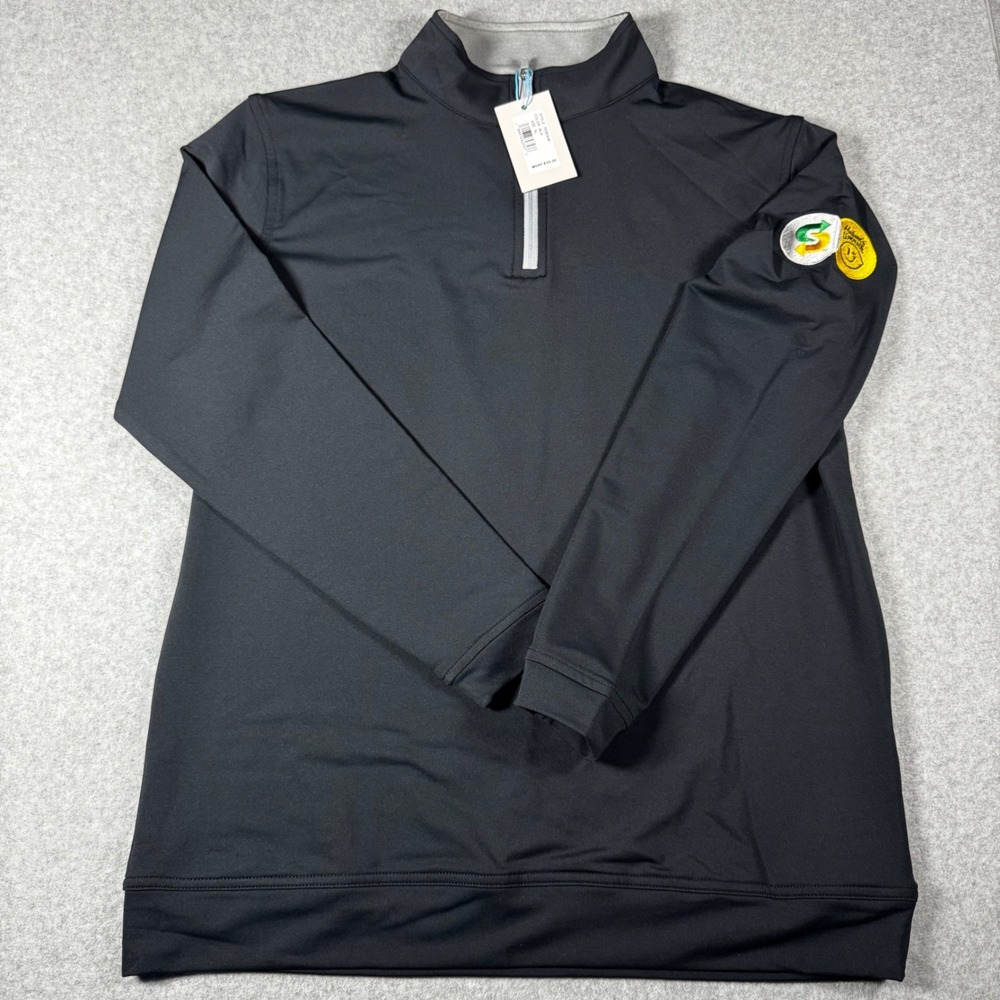 Lot of 2 Peter Millar Quarter Zip Pullovers Youth XL Black NWT Subway Patch - Picture 3 of 10